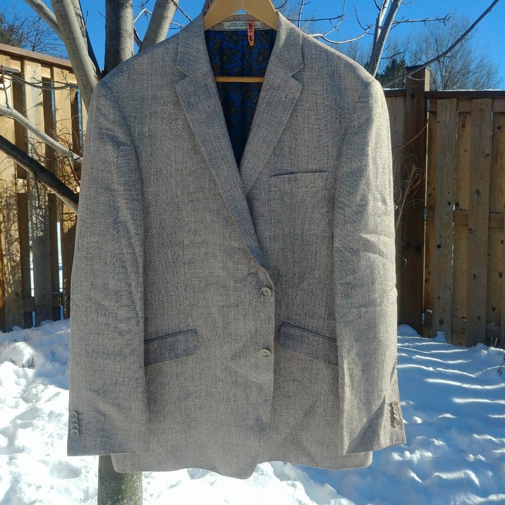 Joseph Abboud 100% linen 46R Slim Fit Mens Blazer Jacket Neutral Natural…